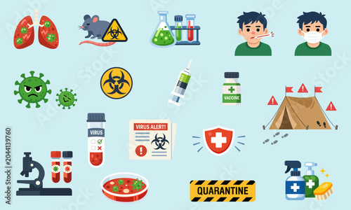 Hantavirus illustration vector elements