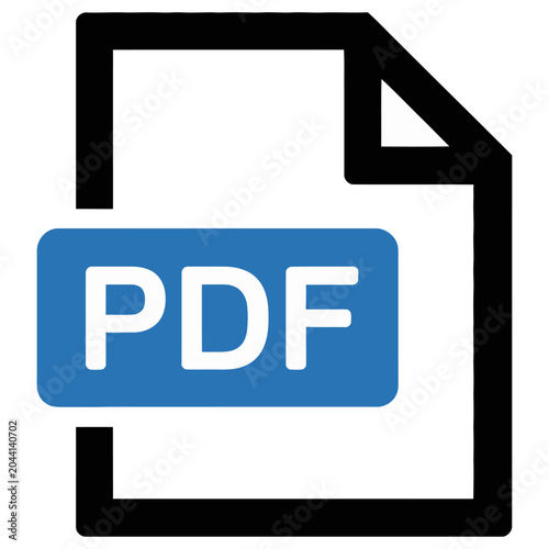 Vector graphic of a pdf document icon with a blue label