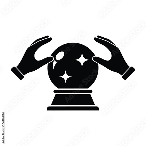 Bild auf Leinwand Crystal ball with hands fortune telling magic