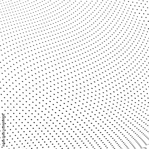 Abstract halftone wave dotted background. Futuristic twisted grunge pattern, dot, circles. Vector modern optical pop art texture for posters, business cards, cover, labels mock-up, stickers layout