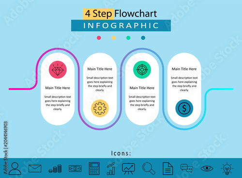 4 Step Timeline Infographic Template For Project Planning