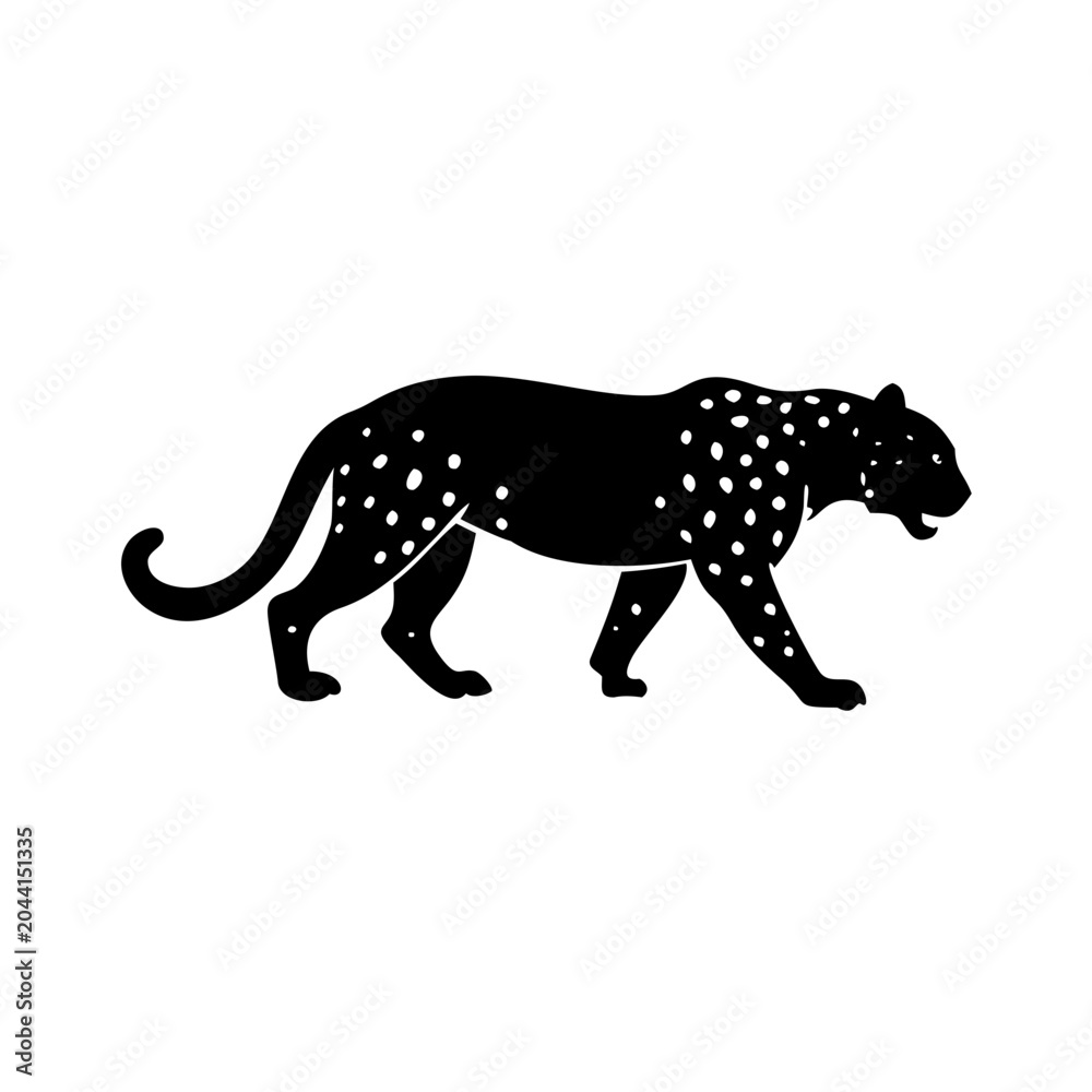 Fototapeta premium jaguar icon silhouette illustration for wildlife and nature design
