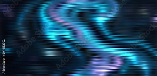 A vibrant abstract image with swirling blue and purple lights on a dark background