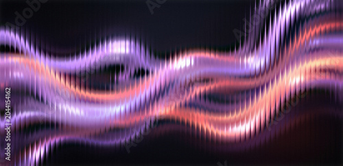 A vibrant abstract image of colorful wavy lines on a dark background