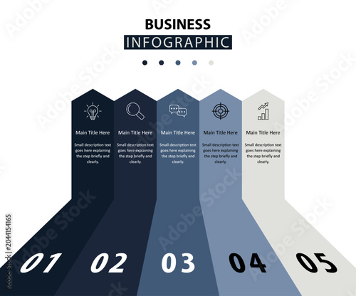 Business Infographic 5 Steps Template For Project Planning