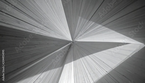 Abstract monochrome radial geometric architectural perspective lines.