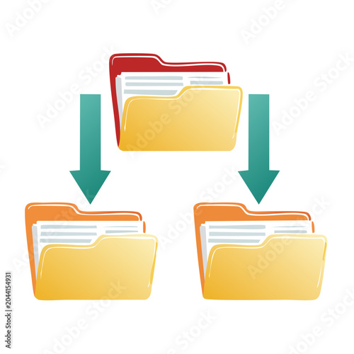 Folder organization and data transfer diagram