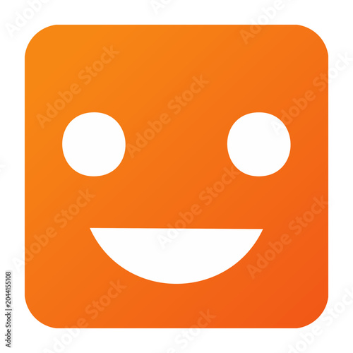 Orange Square Smiley Face Icon