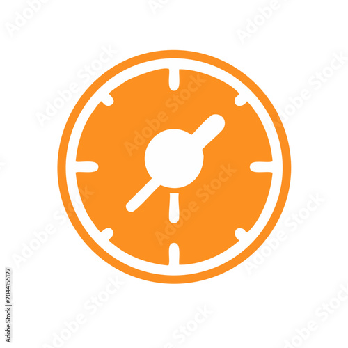 Orange Clock Icon