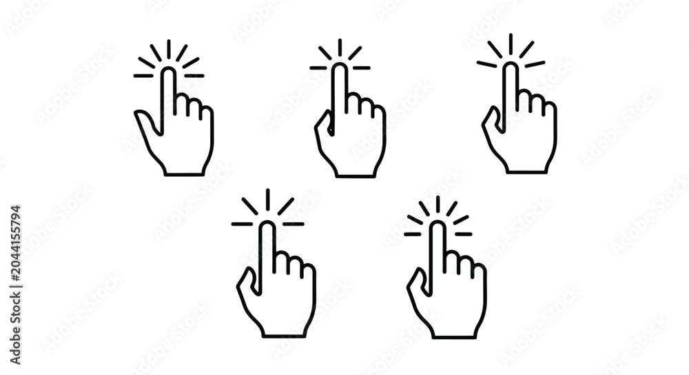 Fototapeta premium Hands pointing fingers with lines.