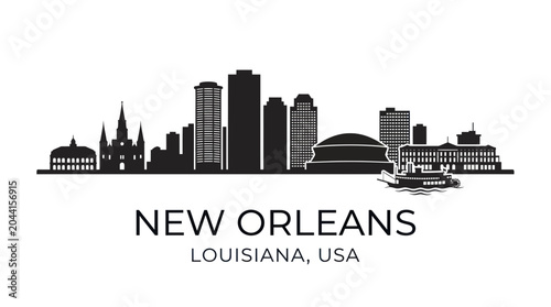 New Orleans Skyline Silhouette - Louisiana USA