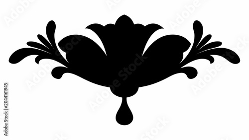 Canvastavla Elegant floral ornamental border silhouette with vintage style decorative elemen