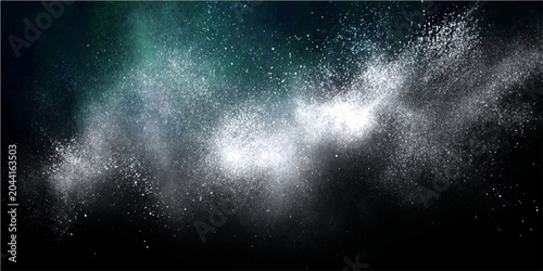 Photos Abstract cloud of particles with dark background and nebula like effect in deep space
