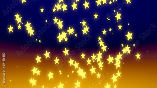 Shining Golden Stars Floating Loop Background