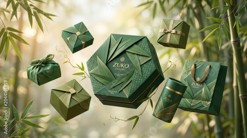 Eco-friendly Bamboo Themed Gift Packaging Collection
