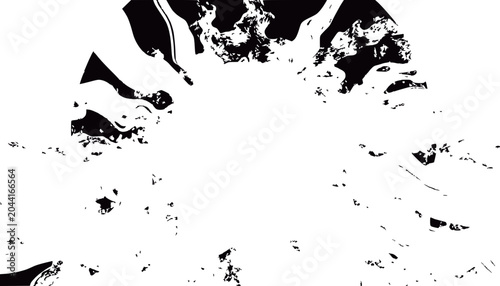 Abstract Black and White Splatter Paint Grunge Texture Background