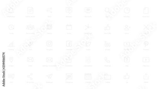 Modern UI Icons Set: Business, Social Media, Communication, Web Design Elements