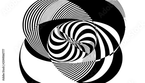 Abstract Black and White Optical Illusion Swirl Pattern