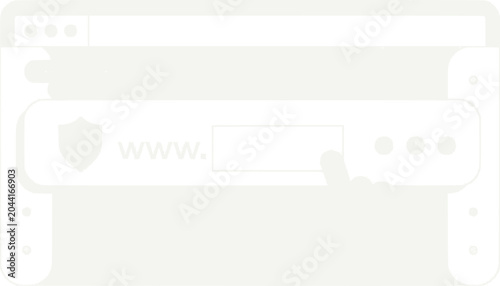 Secure Website Protection Shield and Browser Window Interface