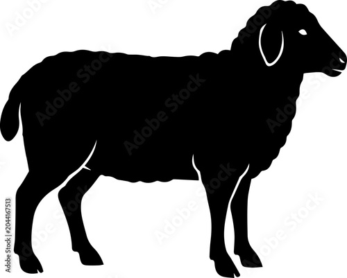 Sheep Silhouette Farm Animal Black Vector Illustration