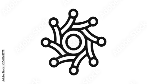 Abstract geometric circular pattern, futuristic technology, innovation, digital network