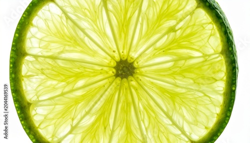 Bright lime slice with radial segments
