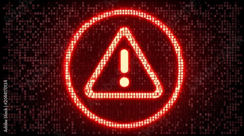 management concept with red warning indicator on black graph background