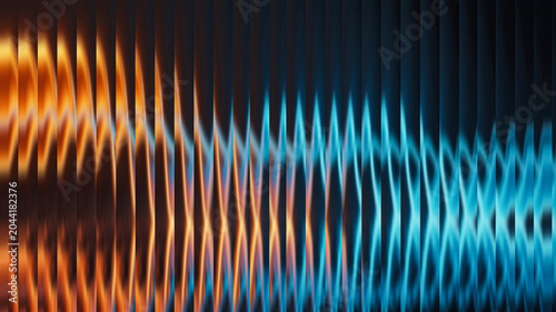 Abstract glowing vertical lines creating dynamic fiery glass pattern illustration
