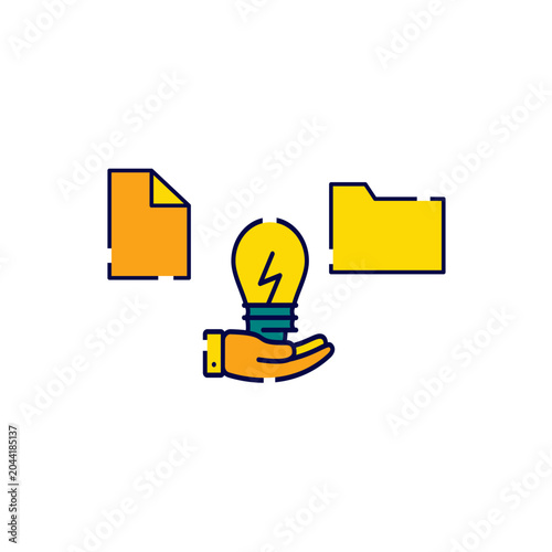 Document file idea generation icon vector template.