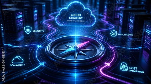 Navigating Cloud Strategy - A Digital Compass Guiding Business Solutions.