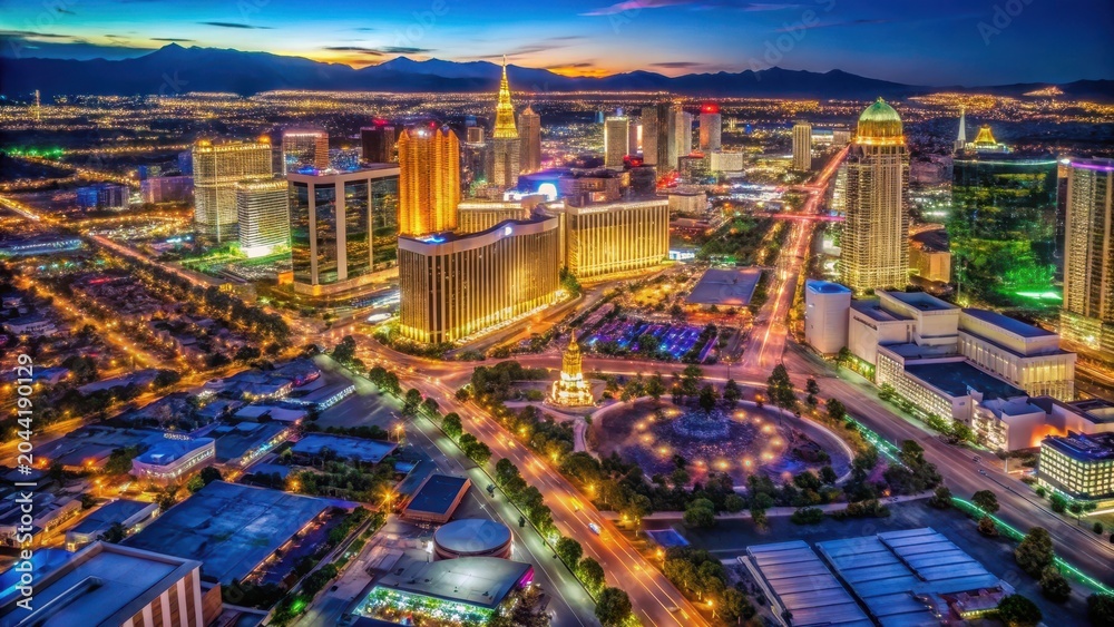 Fototapeta premium Aerial las vegas at night