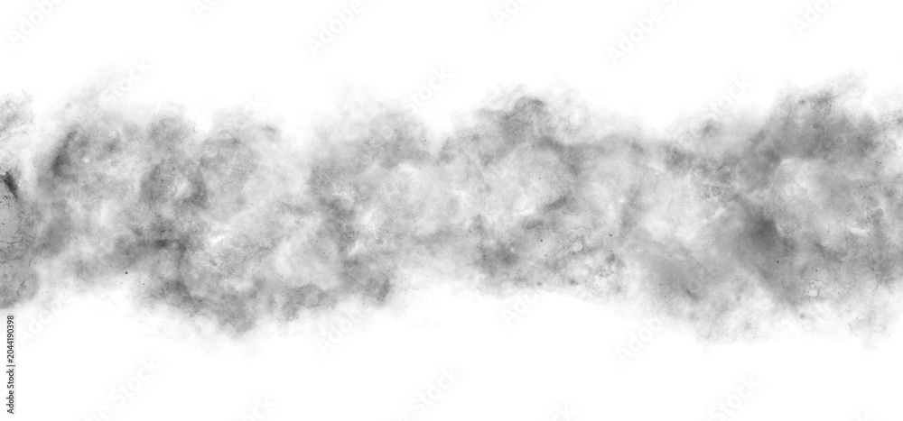 Obraz premium Realistic White Smoke Cloud Overlay on Transparent Background