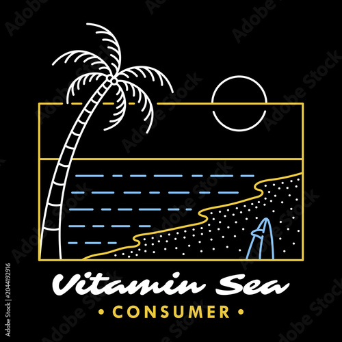 Vitamin Sea Consumer 2 T-shirt Design about Summer Holiday Outdoor Apparel