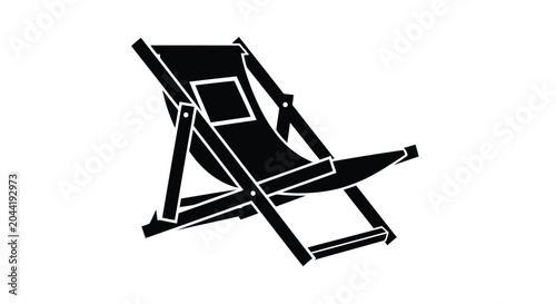 Black beach chair icon