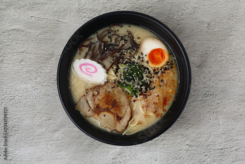 Freshly cooked Japanese food ramen noodles
