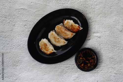 Freshly cooked Japanese food called Gyoza