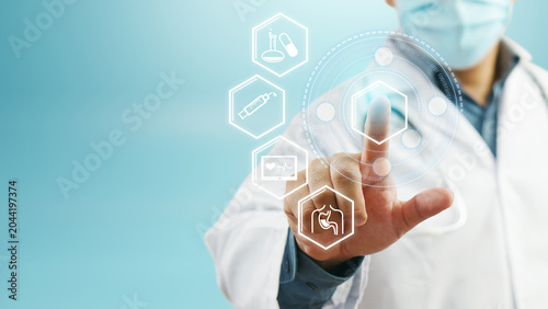 Doctor Using Futuristic Medical Interface