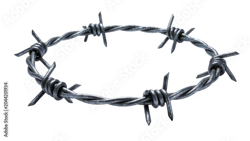 Konstfotografi Barbed wire coil with sharp points