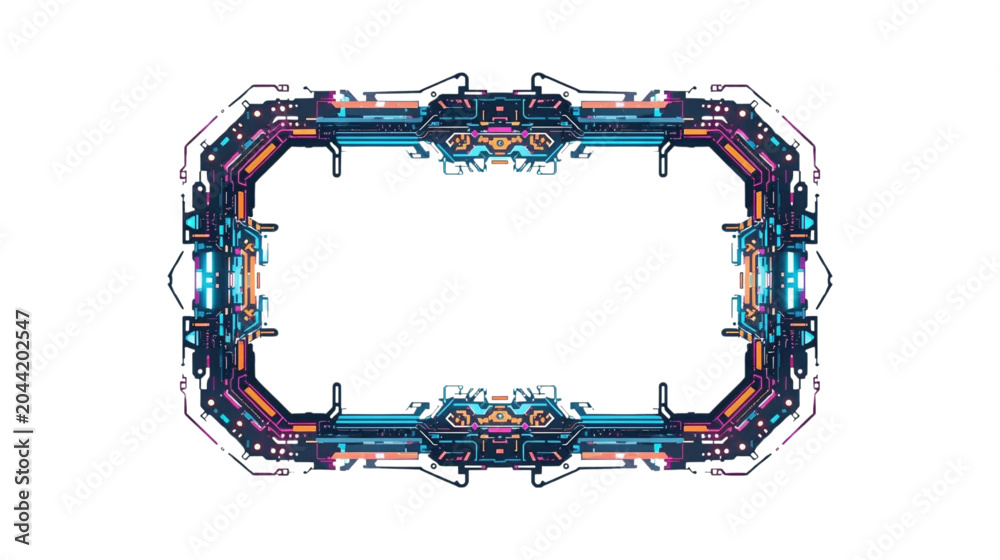 Foto Technology Digital Frame Border for Gaming or Ui Ux Design Element