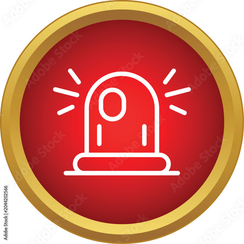 Red circular button showing an emergency siren warning light icon