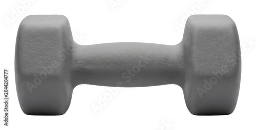 Photos Matte gray textured neoprene hand weight for fitness and strength exercise isola