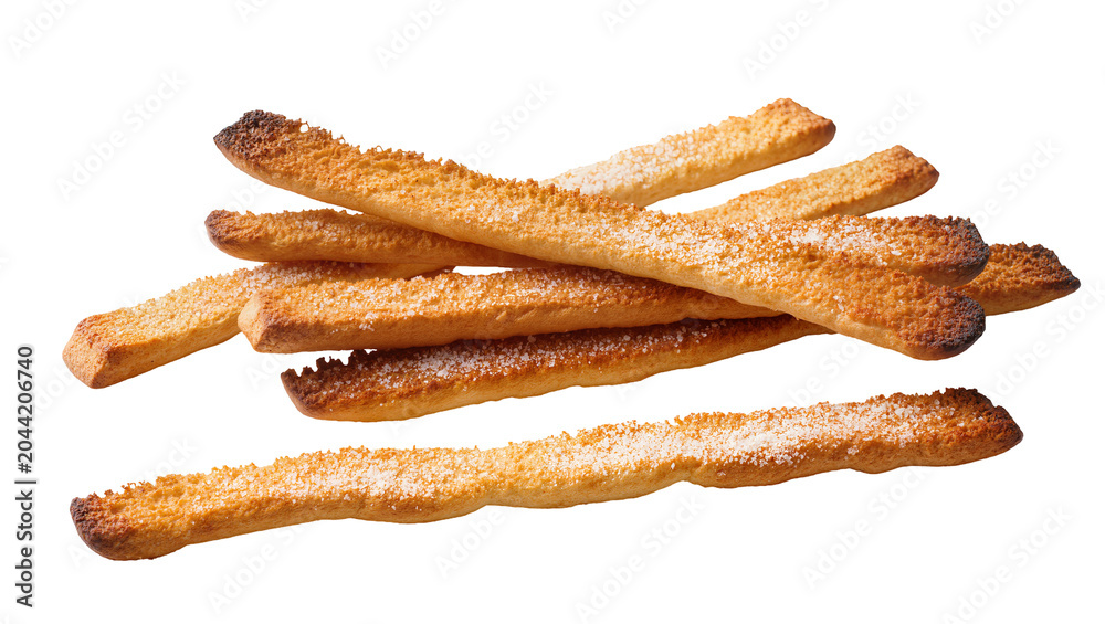 Εκτύπωση καμβά Crispy golden baked breadsticks sprinkled with sugar