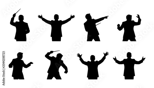 Fotografía Conductor Silhouettes Collection: Dynamic Gestures of Maestro, Orchestra Leader