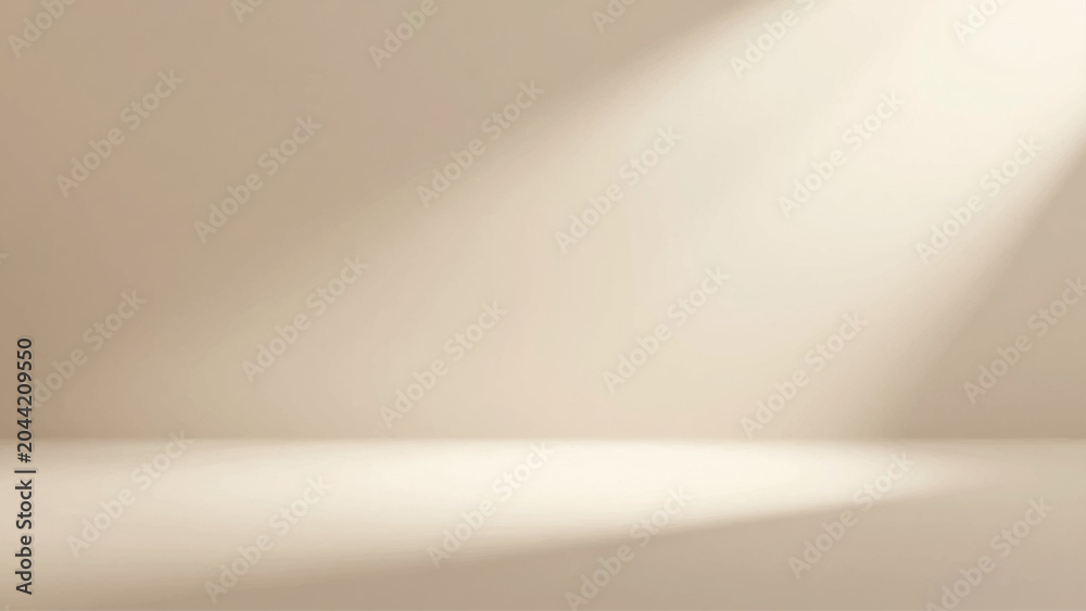 Obraz na płótnie Beige gradient backdrop with soft lighting studio wall texture