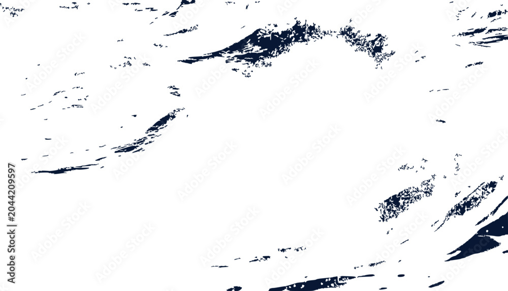 Obraz premium Abstract Textured Background, Dark Blue Splatters on White Canvas, Dynamic Brush Strokes