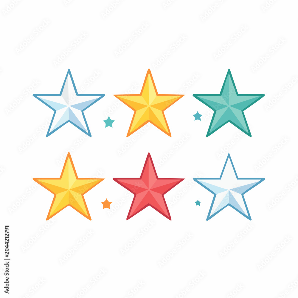 Obraz premium Collection of Colorful Star Icons