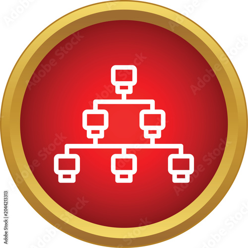 Organizational chart icon representing business structure, hierarchy, and networked connections