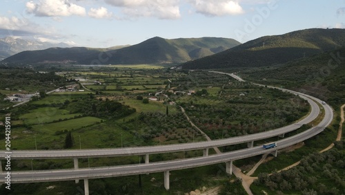 Drone Shot Of Egnatia Highway Bridge In Greece Epirus, Serving The Regions From Port Of Igoumenitsa City - Ioannina - Grevena – Kozani - Thessaloniki