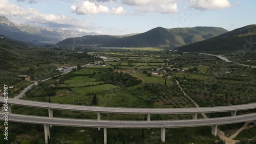 Drone Shot Of Egnatia Highway Bridge In Greece Epirus, Serving The Regions From Port Of Igoumenitsa City - Ioannina - Grevena – Kozani - Thessaloniki