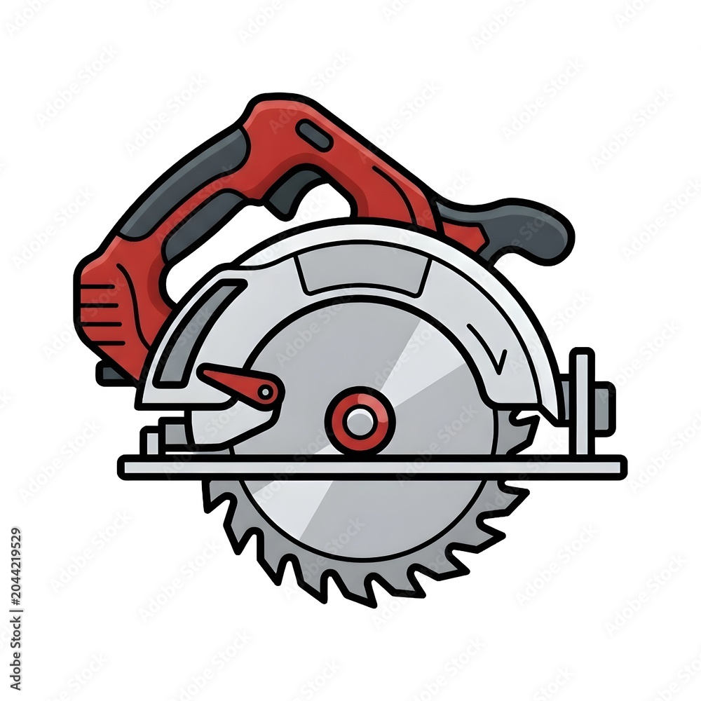 Naklejka premium Circular Saw Vector Illustration | Power Cutting Tool Clipart